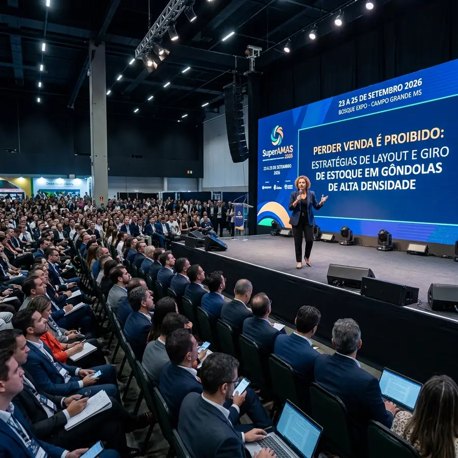 Palestra magna de encerramento da SuperAMAS 2026 com o tema É Proibido Perder Venda no Bosque Expo em Campo Grande MS