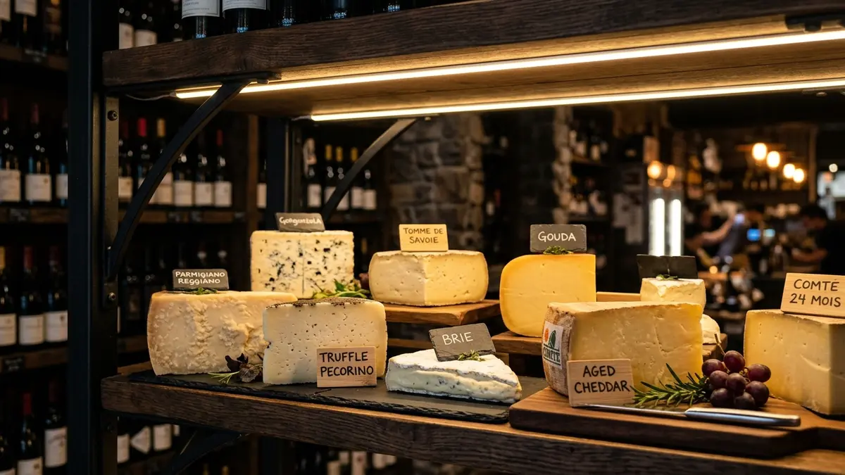 Fita de LED 2700K embutida em perfil de alumínio sob prateleira de madeira escura, projetando luz âmbar sobre rótulo de garrafas de vinho.
